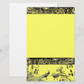 WEDING TORTELDUIFJES zwart-wit en geel Briefpapier (Voorkant / Achterkant)