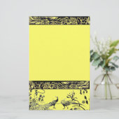 WEDING TORTELDUIFJES zwart-wit en geel Briefpapier (Staand voorkant)