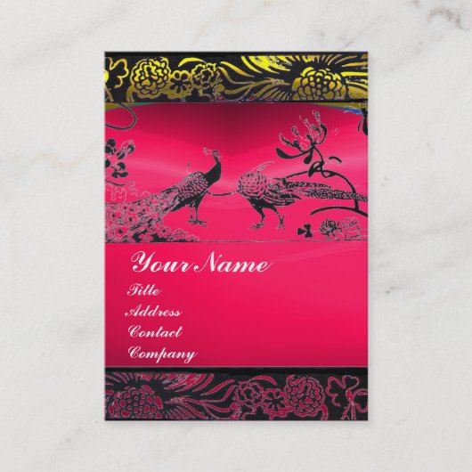 WEDING TORTELDUIFJES zwart wit, rode roze ruis Visitekaartje (Voorkant)