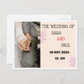 WEDING UITNODIGING BRIEFKAART (Voorkant / Achterkant)