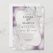 WEDING | Uitnodiging Eggplant Pearl Shimmer (Voorkant)