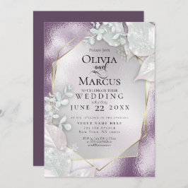 WEDING | Uitnodiging Eggplant Pearl Shimmer