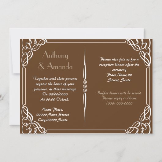 WEDING-uitnodiging Kaart (Achterkant)