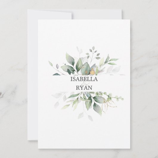WEDING VAN Waterverf VAN Foliage Gold-certificerin Kaart (Achterkant)