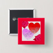 WEDINGCELEBRATIE VIERKANTE BUTTON 5,1 CM (Voorkant /achterkant)