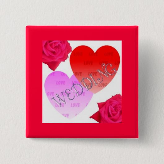 WEDINGCELEBRATIE VIERKANTE BUTTON 5,1 CM (Voorkant)