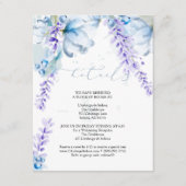 WEDINGGEGEVENS | Lavender Dusty Blue Floral Informatiekaartje (Voorkant)