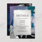 WEDINGGEGEVENS | Metallic beroertes Violet Blauwgr Informatiekaartje (Voorkant / Achterkant)