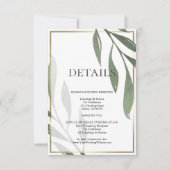 WEDINGGEGEVENS | Sage Green Olive Foliage Kaart (Voorkant)