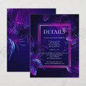 WEDINGGEGEVENS | Stunning Paars Neon Foliage Enc. Informatiekaartje (Voorkant / Achterkant)