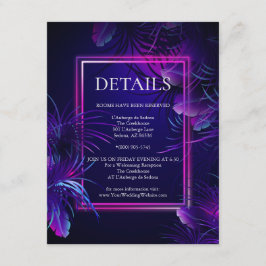 WEDINGGEGEVENS | Stunning Paars Neon Foliage Enc. Informatiekaartje