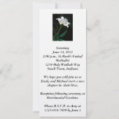 WEDINGINVITATIE / 2 INTERTWINERENDE WITTE TULIPS KAART (Achterkant)