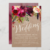WEDINGINVITATIE | Elegant Floral Rustic Boho Kaart (Voorkant / Achterkant)