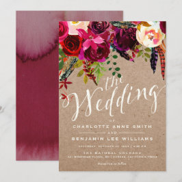 WEDINGINVITATIE | Elegant Floral Rustic Boho Kaart