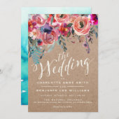 WEDINGINVITATIE | Elegant Floral Rustic Spring Kaart (Voorkant / Achterkant)