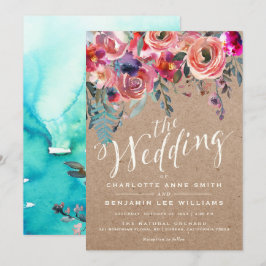 WEDINGINVITATIE | Elegant Floral Rustic Spring Kaart