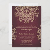 WEDINGINVITATIE IN MUND EN GOLD INDIAN STYLE KAART (Voorkant)