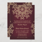 WEDINGINVITATIE IN MUND EN GOLD INDIAN STYLE KAART (Voorkant / Achterkant)
