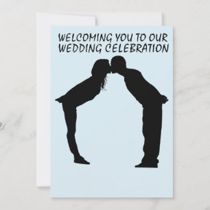 WEDINGINVITATIE KISSING COUPLE SILHOUETTE KAART