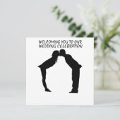 WEDINGINVITATIE KISSING COUPLE SILHOUETTE KAART (Staand voorkant)