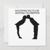 WEDINGINVITATIE KISSING COUPLE SILHOUETTE KAART (Voorkant)