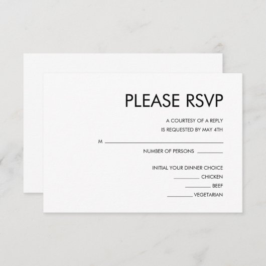 WEDINGINVITATIE RSVP-KAART INFORMATIEKAARTJE (Voorkant / Achterkant)
