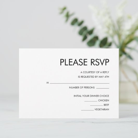 WEDINGINVITATIE RSVP-KAART INFORMATIEKAARTJE (Staand voorkant)