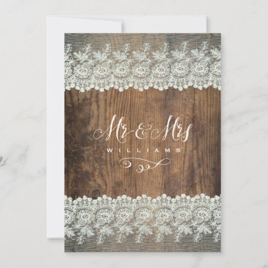 WEDINGINVITATIE | Rustige houthakkerslichten Kaart (Achterkant)