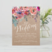 WEDINGINVITATIE | Rustische lente-elastische flora Aankondiging (Staand voorkant)