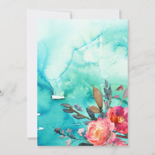 WEDINGINVITATIE | Rustische lente-elastische flora Aankondiging (Achterkant)