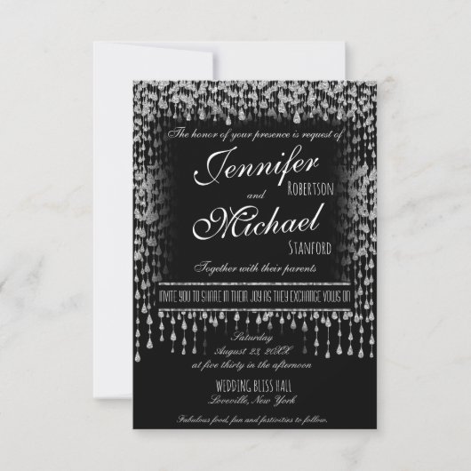 WEDINGINVITATIE | Zilverafelsterren Kaart (Voorkant)