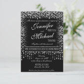 WEDINGINVITATIE | Zilverafelsterren Kaart (Staand voorkant)