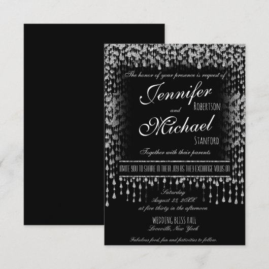 WEDINGINVITATIE | Zilverafelsterren Kaart (Voorkant / Achterkant)