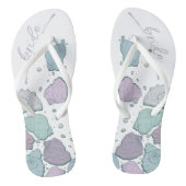WEDINGSCHOENEN | Modern Seashells Dusty Blue Lila Teenslippers (Voetbed)
