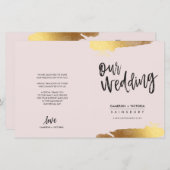 WEDINGSPROGRAMMA geborsteld met geslepen gouden ro (Voorkant / Achterkant)