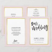 WEDINGSPROGRAMMA: gouden lijst geborsteld (Voorkant / Achterkant)