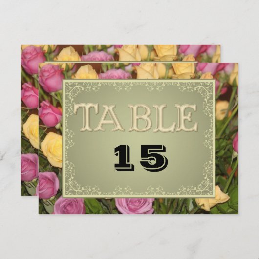 WEDINGSTABEL SJABLOON KAART (Voorkant / Achterkant)