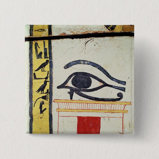Wedjat Eye, detail van de sarcofaag van t Vierkante Button 5,1 Cm (Voorkant)