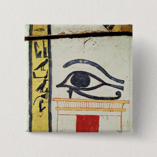 Wedjat Eye, detail van de sarcofaag van t Vierkante Button 5,1 Cm