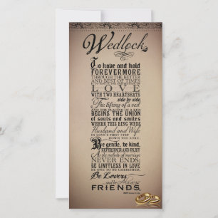 Wedlock-huwelijk huwelijk Oorspronkelijk gedicht