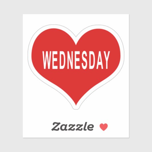WEDNESDAY Rood Hart Vinyl Sticker (Vel)