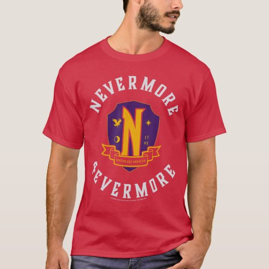 Wednesday Season 2 Nevermore 4 Evermore School Emb T-shirt (Voorkant)