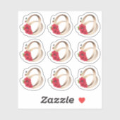 Wedringen, ringen, goud, liefde, vintage sticker (Vel)