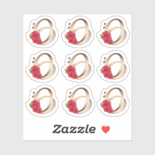 Wedringen, ringen, goud, liefde, vintage sticker