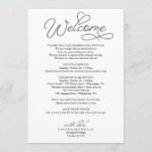 Wedroute - Welkomstbrief voor bruiloft - Beloft Programmakaart (Voorkant)