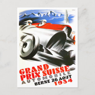 wedstrijd 1934 voor de Grote Prijs van Zwitserlan Briefkaart
