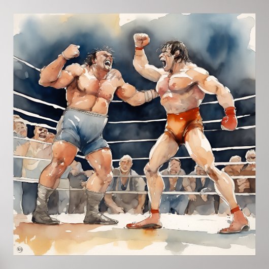 Wedstrijd Aquarel Art Print (Voorkant)