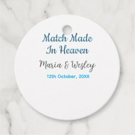 Wedstrijd gemaakt in de hemel blauw zwart paar naa bedankjes labels