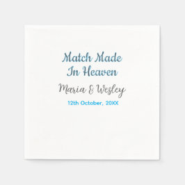 Wedstrijd gemaakt in de hemel blauw zwart paar naa servet