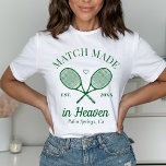 Wedstrijd gemaakt in Heaven Tennis Club Bacheloret T-shirt<br><div class="desc">Leuk Tennis thema strand feest! Onderdeel van een heel collectie!</div>